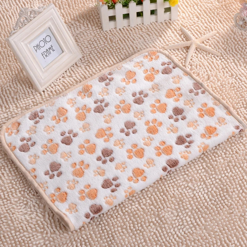 Paw Print Soft Fleece Blankets