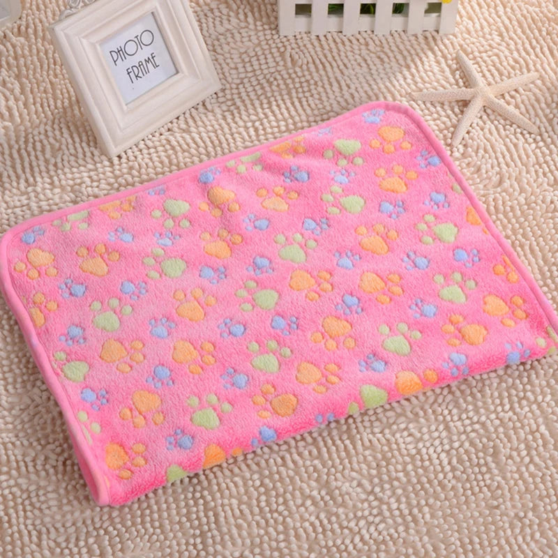Paw Print Soft Fleece Blankets