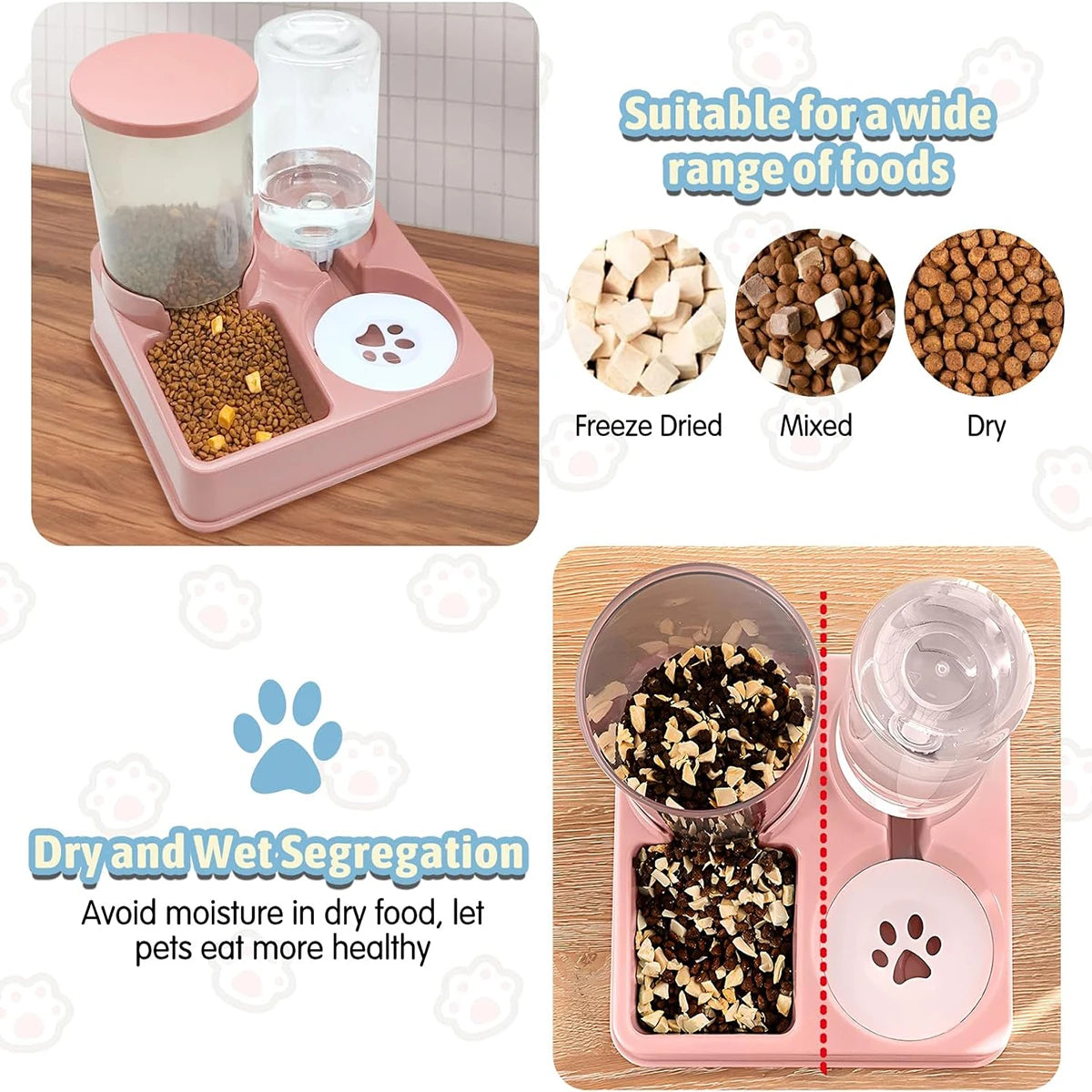 Automatic Cat Feeder and Water Dispenser Set
