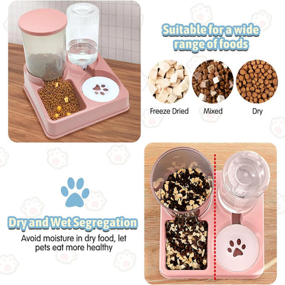 Automatic Cat Feeder and Water Dispenser Set