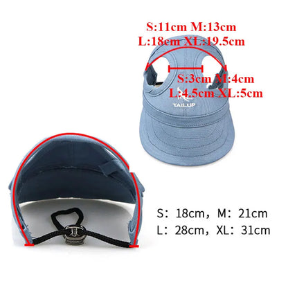 Baseball Cap for Small Dogs - Solid Oxford Visor Hat
