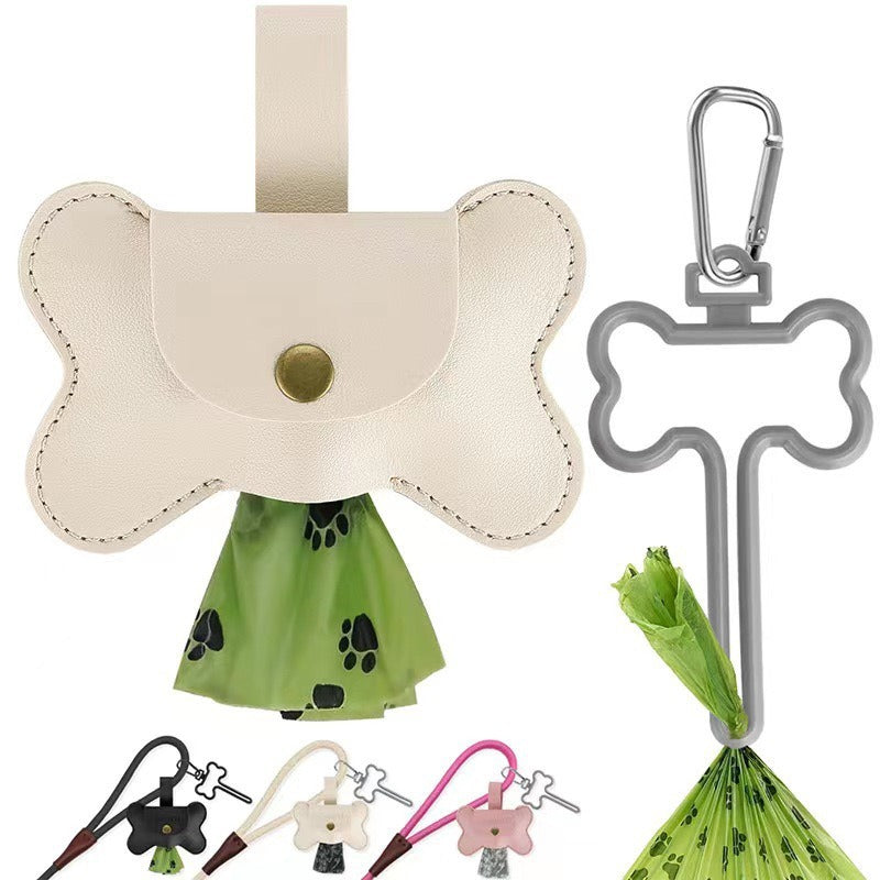 Dog Poop Pickup Bag Dispenser with Leash Clip