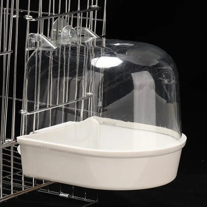 Hanging Bird Bath Box - Parakeet Shower Cage for Pet Birds