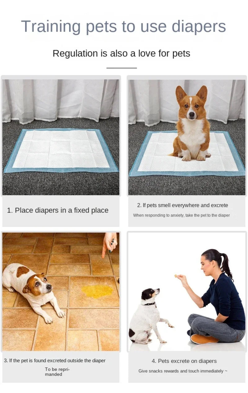 Absorbent Training Pee Pads for Dogs - Quick Dry Surface, Leakproof, Odor-Control, Reusable Puppy Potty Mat