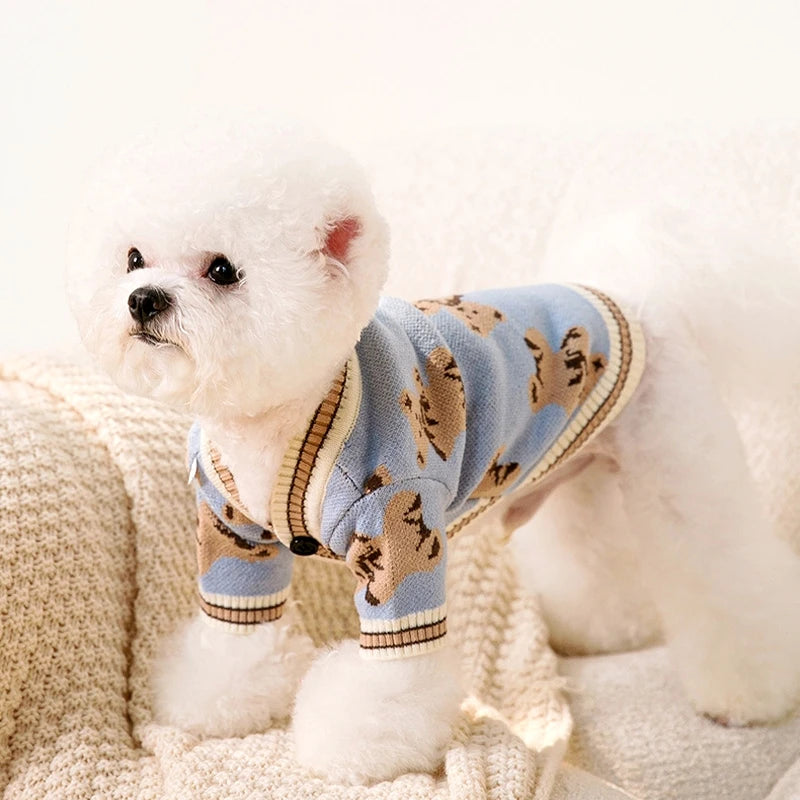 Striped Cardigan Sweater for Dogs
