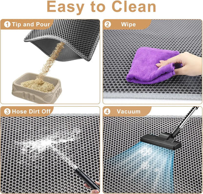Double Layer Litter Mat for Cats - Non Slip and Waterproof