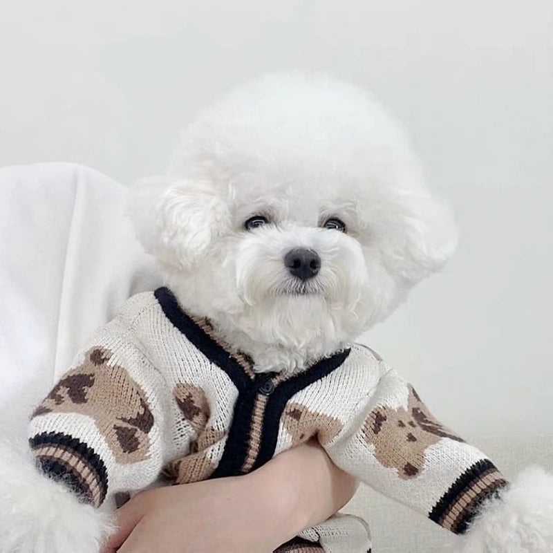 Striped Cardigan Sweater for Dogs