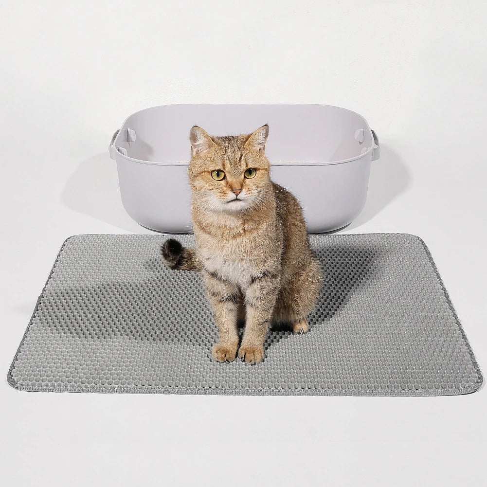 Double Layer Litter Mat for Cats - Non Slip and Waterproof