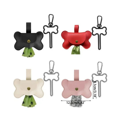 Dog Poop Pickup Bag Dispenser with Leash Clip