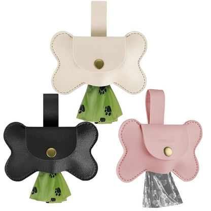 Dog Poop Pickup Bag Dispenser with Leash Clip