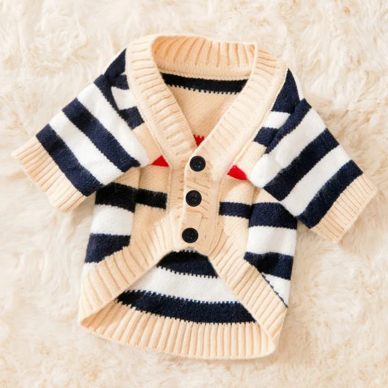 Striped Cardigan Sweater for Dogs
