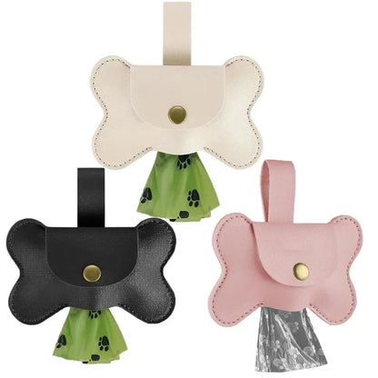 Dog Poop Pickup Bag Dispenser with Leash Clip