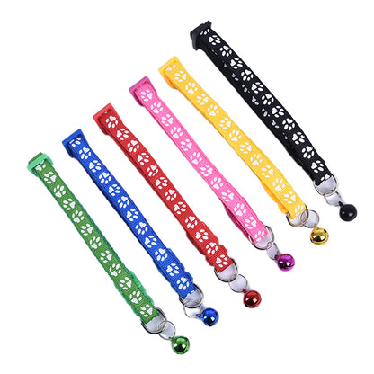 12 Pack Adjustable Cat & Small Dog Collars with Bells – Colorful, Reflective, and Printed Designs for Pets