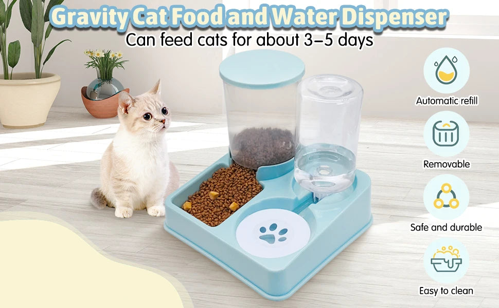 Automatic Cat Feeder and Water Dispenser Set
