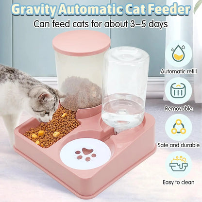 Automatic Cat Feeder and Water Dispenser Set