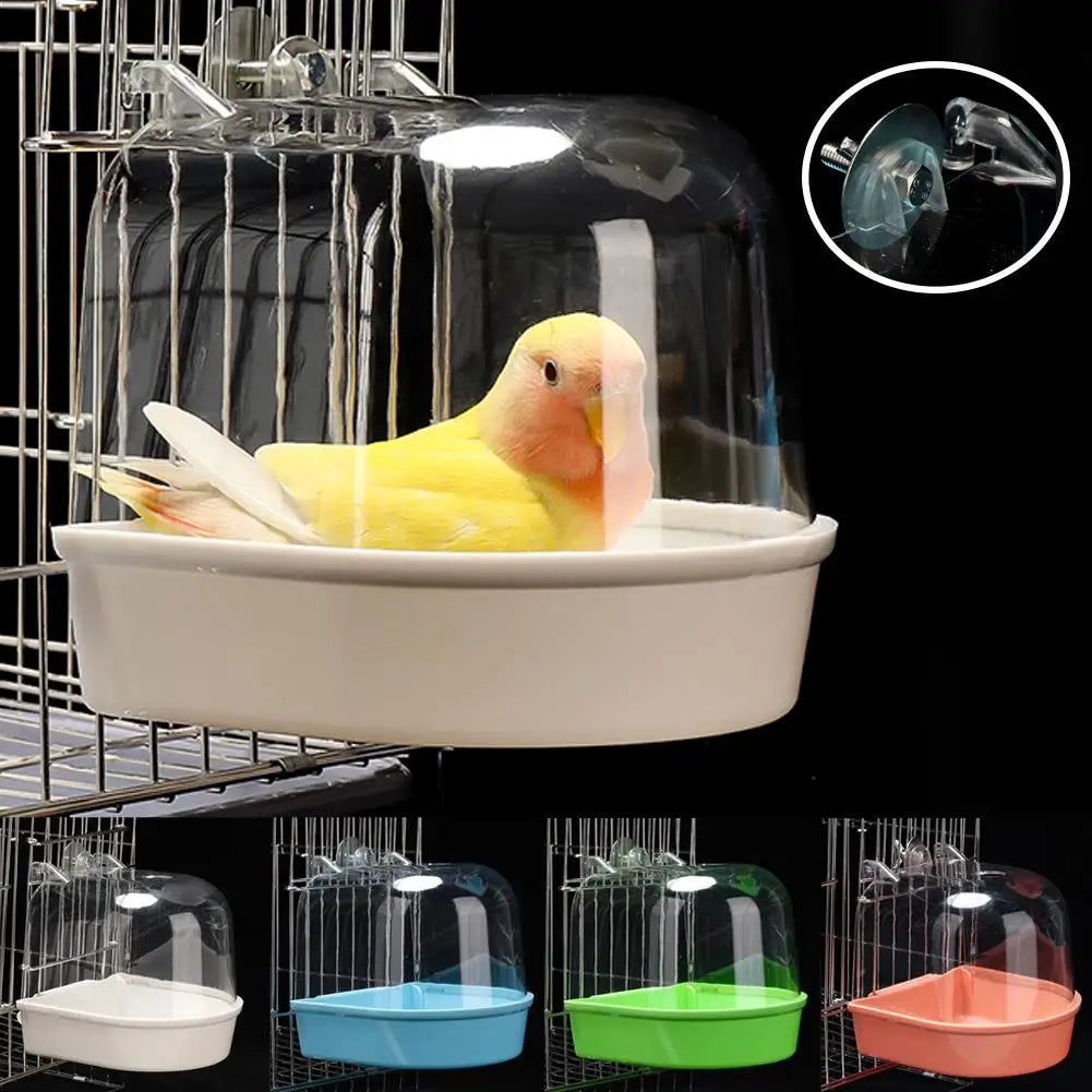 Hanging Bird Bath Box - Parakeet Shower Cage for Pet Birds