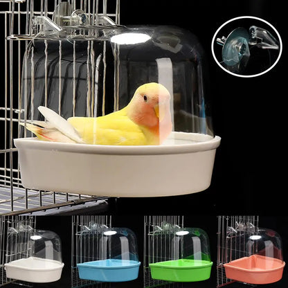 Hanging Bird Bath Box - Parakeet Shower Cage for Pet Birds